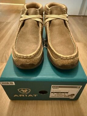 Ariat Youth Brown Suede Moccasin-Style Casual Shoe